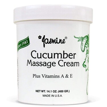 Jasmine Cucumber Massage Cream. Keep Your Face and Body Fresh and Soft with Anti-Aging Therapy Cream. Have Deeply Moisturized and Nutrition on Your Skin. Organic Cucumber Extract. [400 g / 14.1 Oz]