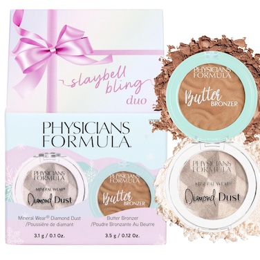 Physicians Formula Slaybell Bling Duo - Butter Bronzer &amp; Diamond Dust Holiday Gift Set, Murumuru Butter Infused for a Radiant Glow, Cruelty Free &amp; Vegan