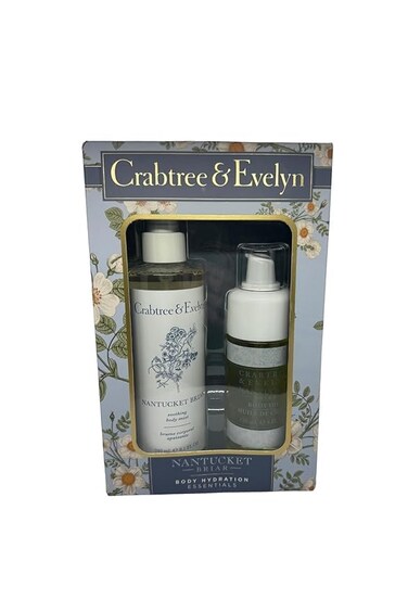 Crabtree &amp; Evelyn Nantucket Briar Body Hydration Gift Set, Body Mist 8.1 FL OZ, Body Oil 4 FL OZ