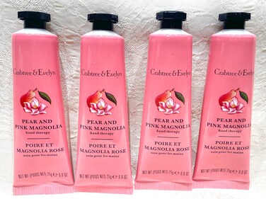 Crabtree &amp; Evelyn Pear &amp; Pink Magnolia Hand Therapy .9 oz SET of 4