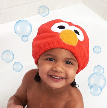 Ginsey Sesame Street Elmo Children's Hair Drying Towel Cap, Red