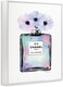 Stupell Industries Purple Flower Perfume Glam Fashion, Design by Amanda Greenwood White Framed Wall Art, 24 x 30, Blue, (aa-536_wfr_24x30)