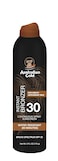 Australian Gold Continuous Spray Sunscreen with Instant Bronzer SPF 30, Immediate Glow &amp; Dries Fast Water Resistant NonGreasy Oxybenzone Free Cruelty Free, Bronzer New, Orange, 6 Oz