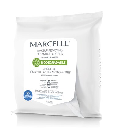 Marcelle Biodegradable and Recyclable Ultra Gentle Makeup Removing Cloths, 25 Wipes