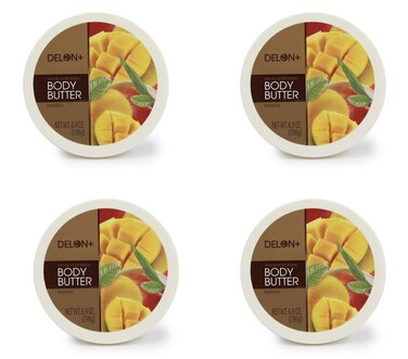 DELON Intense Moisturizing Body Butter, Mango, 4 Count