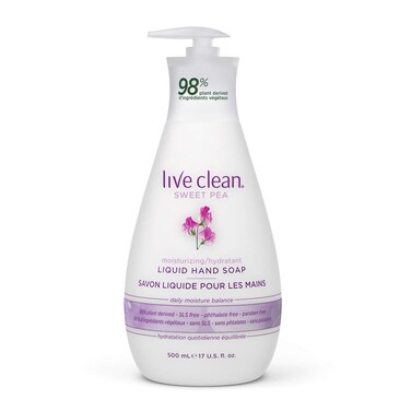 Ablazemoon Live Clean Sweet Pea Moisturizing Liquid Hand Soap, 500 mL