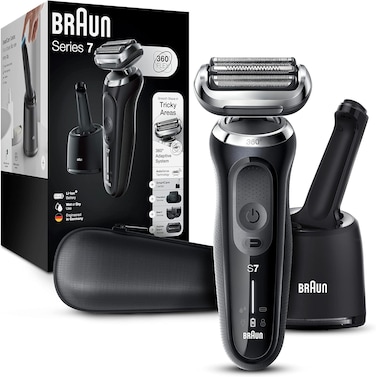 Braun Series 7 7085cc Flex Rechargeable Wet &amp; Dry Men's Electric Shaver with Clean &amp; Charge Station, Stubble &amp; Beard Trimmer