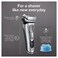 Braun Electric Razor for Men, Waterproof Foil Shaver, Series 9 9390cc, Wet &amp; Dry Shave, with Pop-Up Beard Trimmer for Grooming, Cleaning &amp; Charging SmartCare Center and Leather Travel Case, Silver