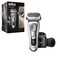 Braun Electric Razor for Men, Waterproof Foil Shaver, Series 9 9390cc, Wet &amp; Dry Shave, with Pop-Up Beard Trimmer for Grooming, Cleaning &amp; Charging SmartCare Center and Leather Travel Case, Silver