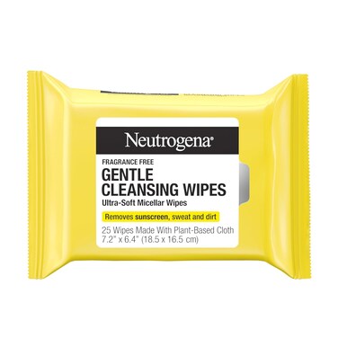 Neutrogena Gentle Facial Cleansing Wipes, Ultra-Soft Micellar Cleansing Wipes for Effortless Cleansing Made Gentle, Fragrance Free Face Wipes for Sensitive Skin, Hypoallergenic, 25 ct