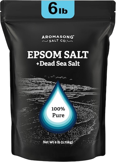 Aromasong Epsom Salt with Dead Sea Salt for Soaking - Bulk 5 Lb - 100% Pure Bath Salt, Foot &amp; Muscle Soak
