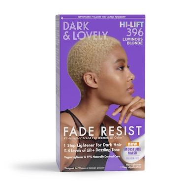 SoftSheen-Carson Dark and Lovely Fade Resist Rich Conditioning Hair Color, Permanent Hair Color, Up To 100 percent Gray Coverage, Brilliant Shine with Argan Oil and Vitamin E, Luminous Blonde, 2 Count