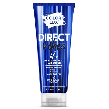 Direct Vibes Semi-Permanent Hair Color, Blue, Vibrant &amp; Long-Lasting Shade, Ammonia-Free, Vegan, Sulfate-Free, Paraben-Free, 8 fl oz