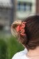 6Pcs Hair Claw Clips for Women Flower Hair Claw Clip Strong Fixation Claw Medium Fashion Square Hairclips Cute Styling Clips Hair Accessories Gift for Girls Thick Hair (Pink)