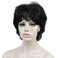 Aimole Synthetic Wigs Women's Curly Ends Short Fiber Wig With Layered Bangs (4 Dark Brown)