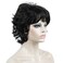 Aimole Synthetic Wigs Women's Curly Ends Short Fiber Wig With Layered Bangs (4 Dark Brown)