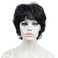 Aimole Synthetic Wigs Women's Curly Ends Short Fiber Wig With Layered Bangs (4 Dark Brown)