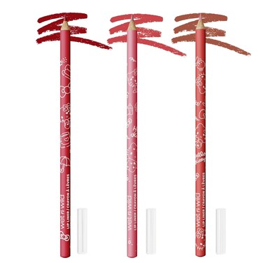 wet n wild Hello Kitty 3-Piece Lip Liner Pencil Set, Lip Defining Silky Smooth Formula, Highly Pigmented Long-Wearing Finish, Cruelty-Free &amp; Vegan