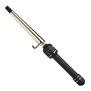 HOT TOOLS 24K Gold Extended Barrel Oval Tapered Curling Wand for Bouncy Curls   No Clamp for Quick and Easy Styling, Fan-Favorite 24K Gold Technology for Long-Lasting Results