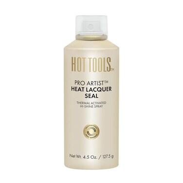 HOT TOOLS Heat Protectant Hi-Shine Spray   Instantly Makes Hair Shinier, Minimizes Frizz &amp; Gives Hair a Lacquered Finish   Protects Hair from Heat Damage without Use of Silicones