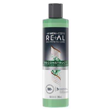 DOVE MEN + CARE Real Bio-Mimetic Care Conditioner For Damaged Hair Reconstruct Silicone-Free Conditioner With Coco Fatty Acid + Vegan Keratin 10oz