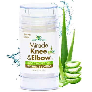Miracle Knee &amp; Elbow Stick with UltraAloe Gel for Dry, Cracked Skin, Soothes, Moisturizes, Promotes Healing, 2.5 oz
