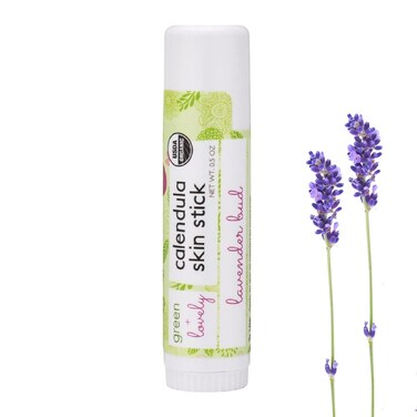 Calendula Skin Stick Organic Lotion Sticks Moisturizing Balm Ointment Salve Multipurpose Hand Cream Body Bar, 0.5 oz., Lavender Bud (2 Tube Set)