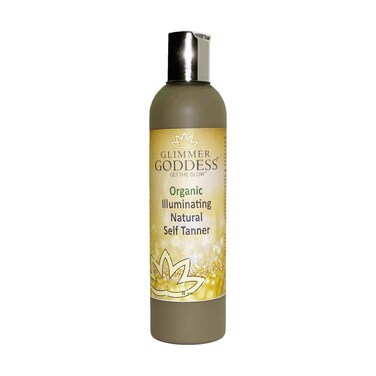 Glimmer Goddess Organic Self Tanner - Natural Tanning Lotion - Vegan, Cruelty-Free, Paraben-Free - Streak-Free, Hydrating, Long-Lasting Tan, All-Natural Ingredients, 8 oz
