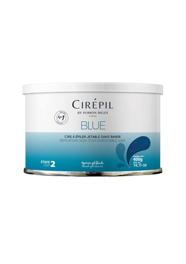 Cirepil - Blue - 400g / 14.11 oz Wax Tin - All-Purpose &amp; Unscented - Perfect for Sensitive Skin - Disposable Blue Wax Refill Bag - Fluid Gel Texture, Easy Removal, Peel-Off Wax - No Strip Needed