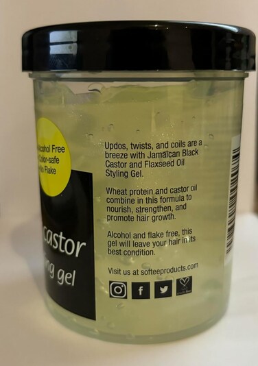 Softee jamaican black castor &amp; flaxseed oil styling gel 8 ounce, Green, 8 Ounce