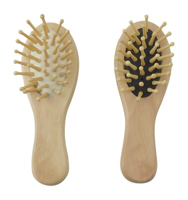 Eco-Friendly 2-Pack Bamboo Hairbrush Set: 100% Natural Bamboo Bristles for All Hair Types - Gentle Scalp Massage, Anti-Static Detangling with Rubber Padded Cushion