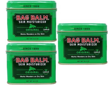Bag Balm Vermont's Original Hand Moisturizer, Hand Balm for Dry Skin, Cracked Hands, Heels &amp; Dry Hands Treatment, For Dogs and More Ointment, Lotion - 8oz Tin, 3 Pack