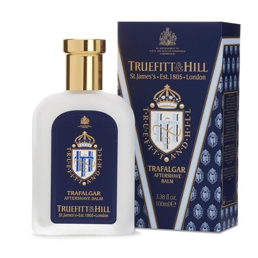 Truefitt &amp; Hill Luxury Aftershave Balm - Trafalgar - Premium Soothing Moisturizer with Aloe Vera Extract - Ideal for Sensitive Skin, Razor Burn Relief, and a Silky Smooth Finish - 3.38 oz