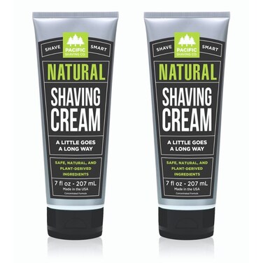 Pacific Shaving Company Natural Shaving Cream - Shea Butter + Vitamin E Shave Cream for Hydrated Sensitive Skin - Clean Formula for a Smooth, Anti-Redness + Irritation-Free Shave Cream (7 Oz, 2 Pack)