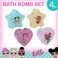 L.O.L. Surprise! 4pc Bath Bomb Set - Non-Toxic, Kid-Safe Bath Bombs for Girls, Spa Gifts &amp; Bath Accessories for Kids