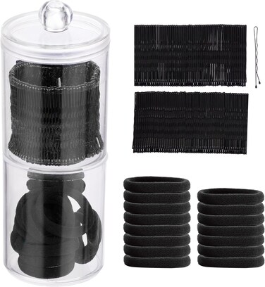 Expressions 125 Count Beauty Essentials Kit - Includes 110 Bobby Pins &amp; 15 Hair Elastics - Hair Accessories for Women, Girls with Organizer