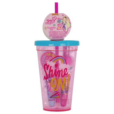 Taste Beauty JoJo Siwa &ldquo;Shine On!&rdquo; Tumbler Set with Flavored Lip Gloss and Scented Nail Polish, 4-Piece Set