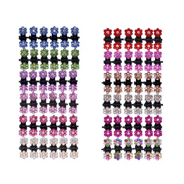 72 PCS Mini Hair Claw Clips, Rhinestone Flower Hair Clips No-Slip Grip Jaw Clips Glitter Teeth Clips Rhinestone Hair Pin Hair Accessories
