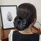 4pcs Women Hair Clips with Bowknot Hair Bun Cover Barrettes Net Snood Hairnet Bow (2pcs Blue+2pcs Black)