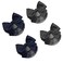 4pcs Women Hair Clips with Bowknot Hair Bun Cover Barrettes Net Snood Hairnet Bow (2pcs Blue+2pcs Black)