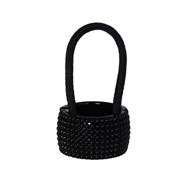 OULII Women Girl Punk Hair Ponytail Cuff Band Wrap Holder Tie Fashion Accessory (Black)