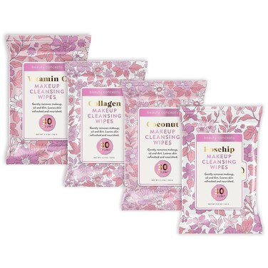 Beauty Concepts Facial Wipe Set - Packs of Face Wipes, Makeup Removing Wipes, Vitamin C, Collagen, Rosehip, &amp; Coconut