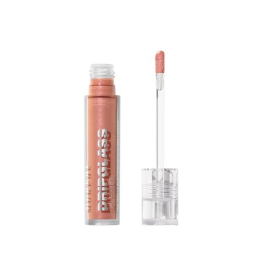 Morphe Dripglass High Shine Lip Gloss - Glazed, Semi-Sheer &amp; Nourishing Lip Makeup - Buildable Formula Infused with Plant-Derived Squalane &amp; Vitamin E - Beige Beam (0.13 oz)
