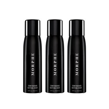Morphe Continuous Setting Mist - Micro-Fine Setting Spray for Makeup with a Natural Finish - Helps Makeup Resist Caking or Fading &amp; Increases Wear of Foundation (3 Count, 2.8 fl oz)
