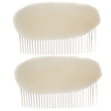 2PCS Beige Charming BUMP IT UP Volume Inserts - Beehive Hair Styler Shaper, Bouffant Padding Bun Maker, Hair Styling DIY Beauty Tool for Women