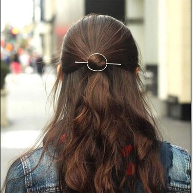 Dreamyn Round Hair Clips Hollow Circle Hair Barrettes Fashion Geometric Hairpins Minimalist Hair Accessories Hair Jewelry for Women (Silver)