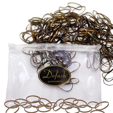 Dofash 200Pcs Large Rubber Bands for Hair No Damage Durable Hair Elastics Soft Elastic Hair Ties Ponytail Holders for Women Girls (Rose Gold/Pack)