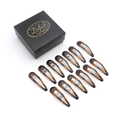 Dofash 5CM/2IN Epoxy Snap Hair Clips Tortoise Metal Hair Clips Hair Barrettes Hair Grips Hair Accessories for Women 12PCS（Epoxy Tortie）