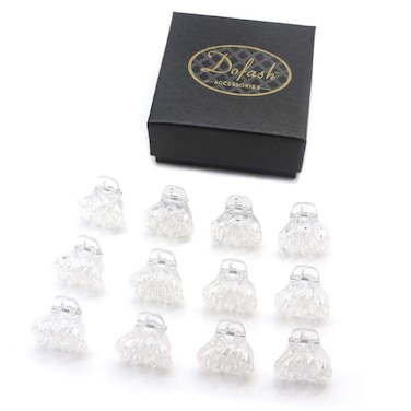 Dofash 12Pcs 2CM/0.79IN Clear Claw Clip Octopus Hair Clip Plastic Clear Hair Clips Hair Accessories for Women Girls (Transparent/Clear)