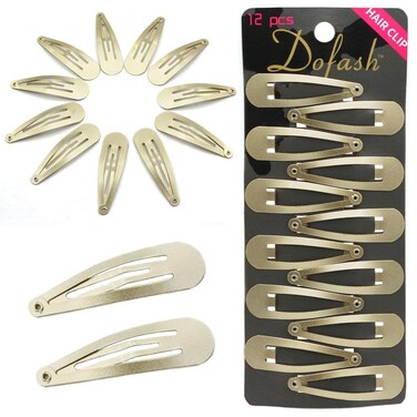 Dofash 5CM/2IN Blonde Christmas Hair Clips for Thick Hair Metal Snap Barrettes Hair Grips Hair Accessories for Women 12 Count/Blonde